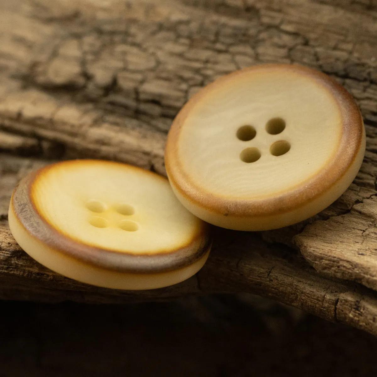 Burnt Yellow Natural Fruit Buttons for Retro Linen Shirts 10pcs