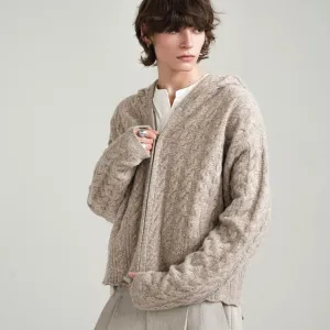 Cable-Knit Hooded Sweater