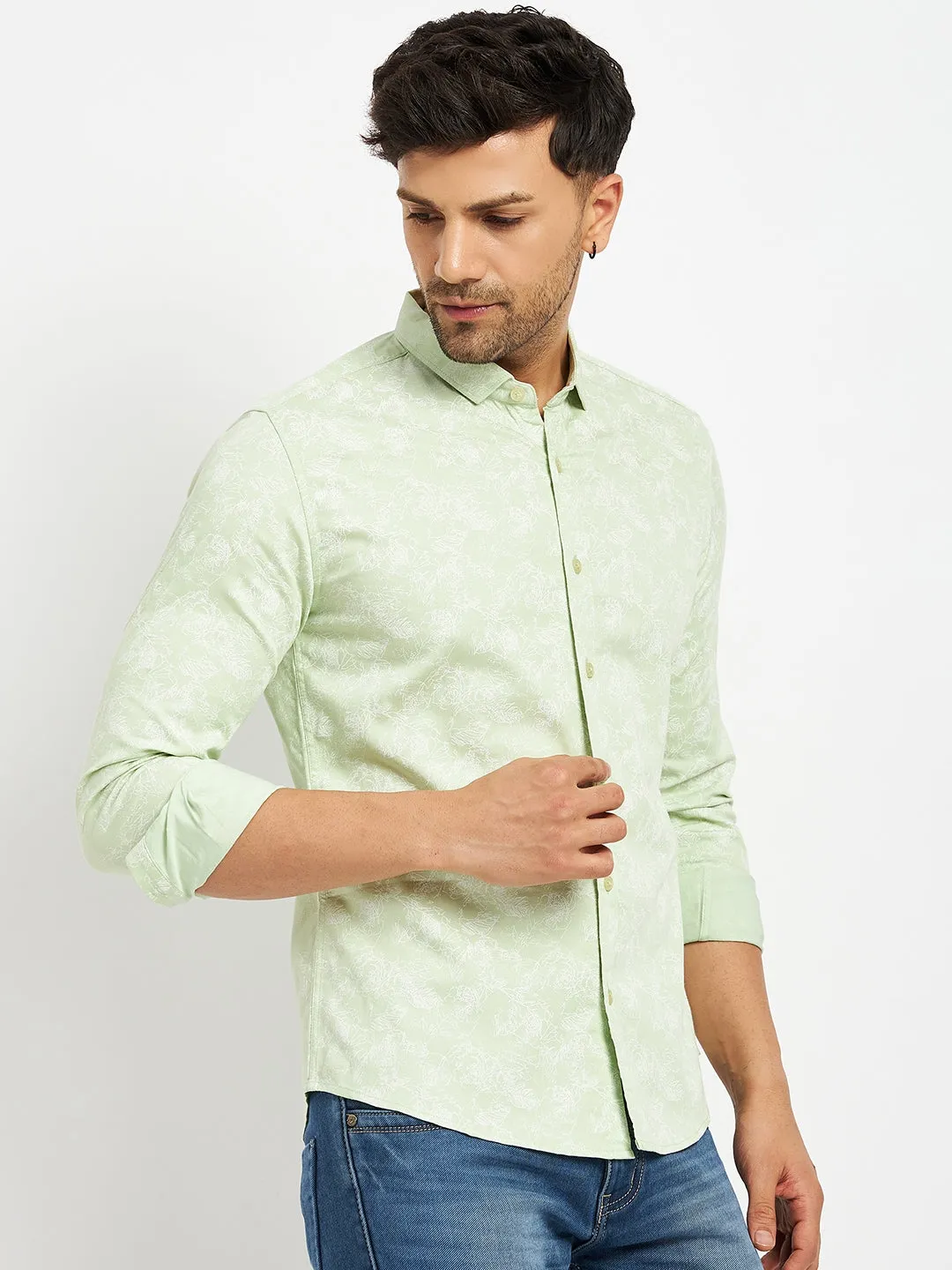 Camla Green Shirts For Men