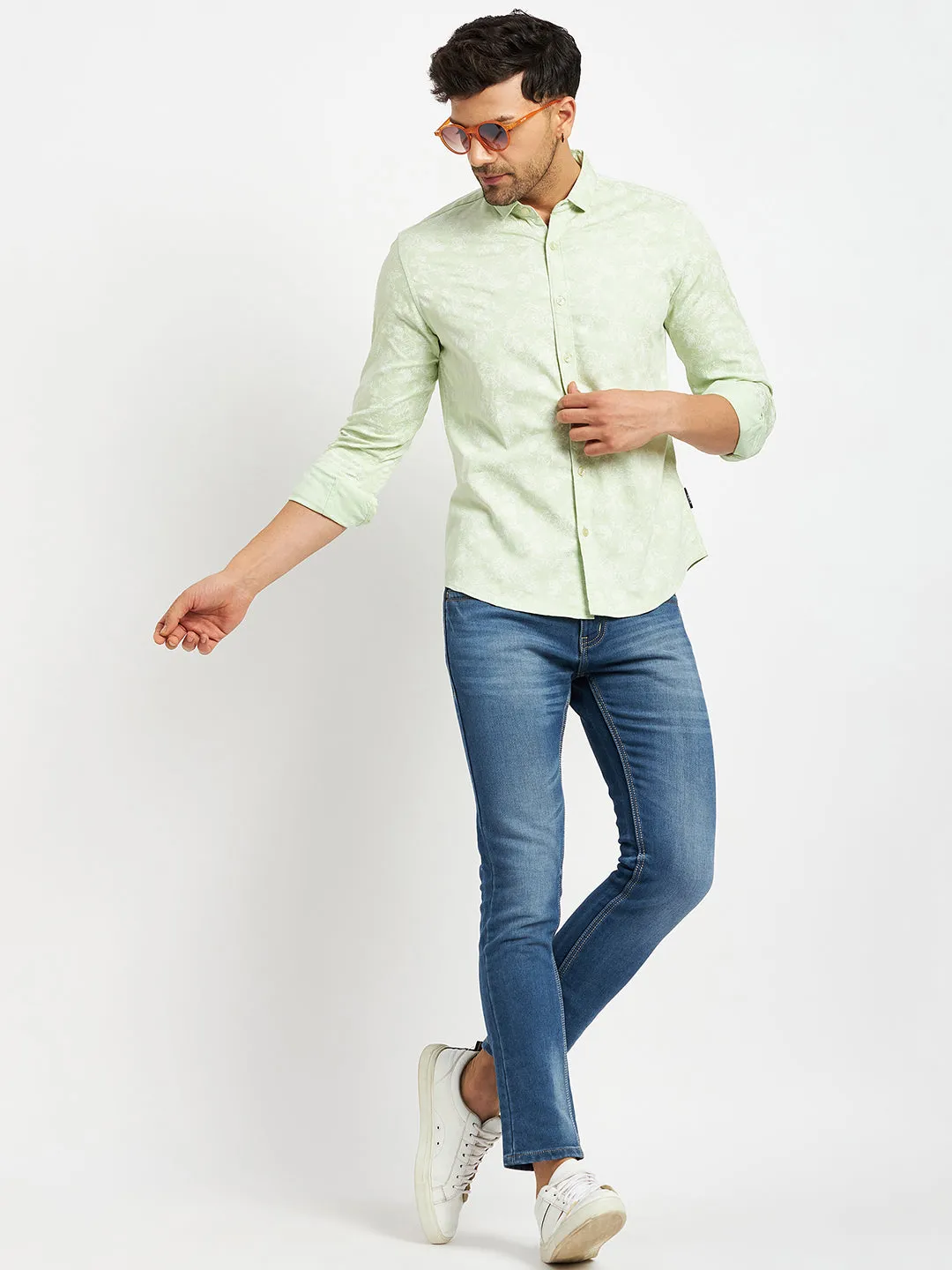 Camla Green Shirts For Men