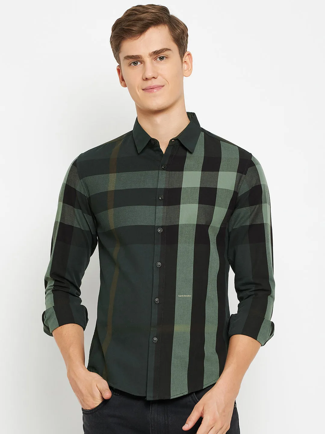 Camla Green Shirts For Men
