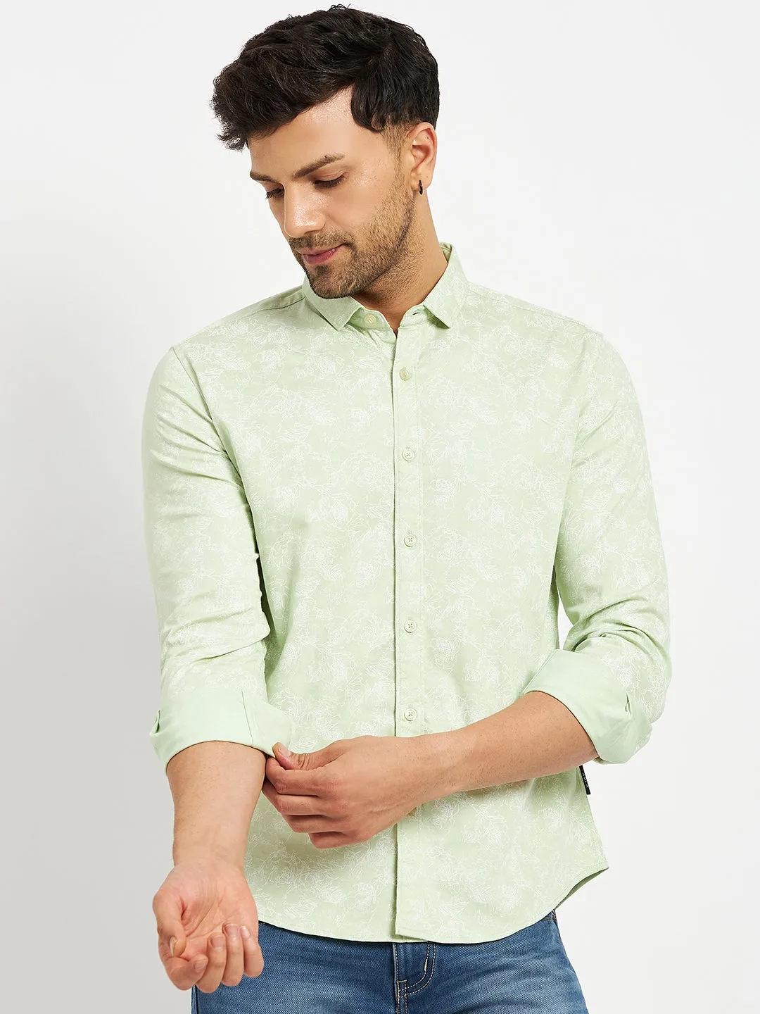 Camla Green Shirts For Men