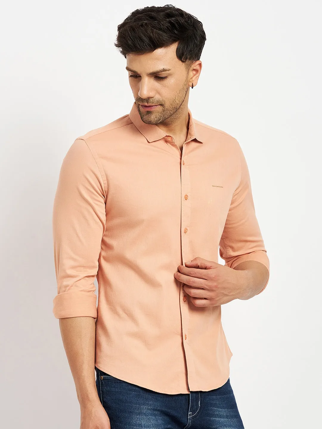 Camla Peach Shirts For Men