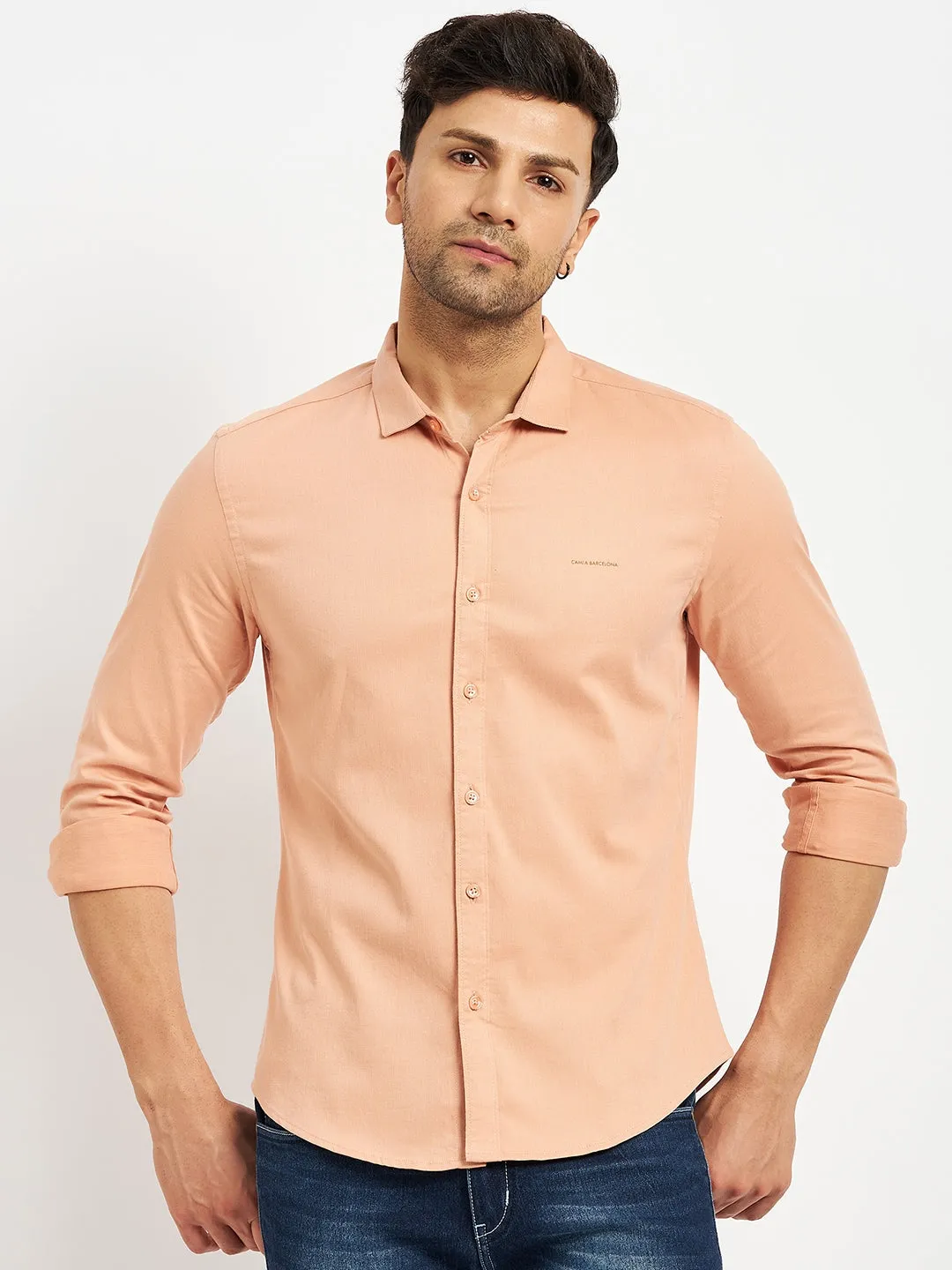 Camla Peach Shirts For Men
