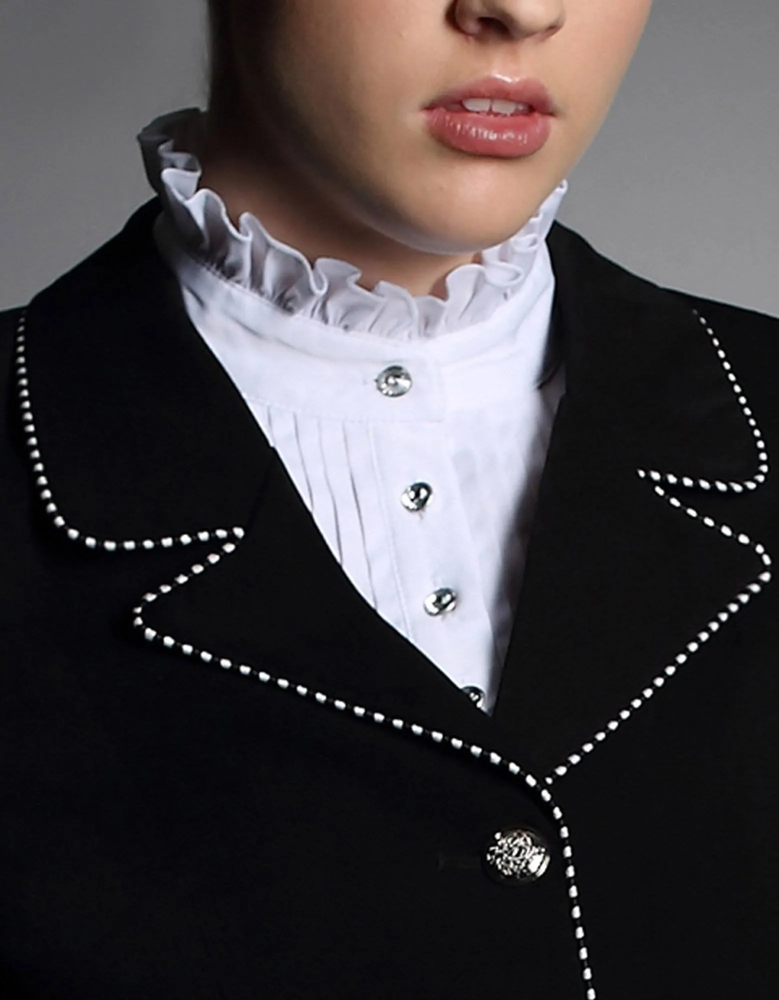 Cara Ladies Ruffle Neck Equestrian Competition Show Shirt