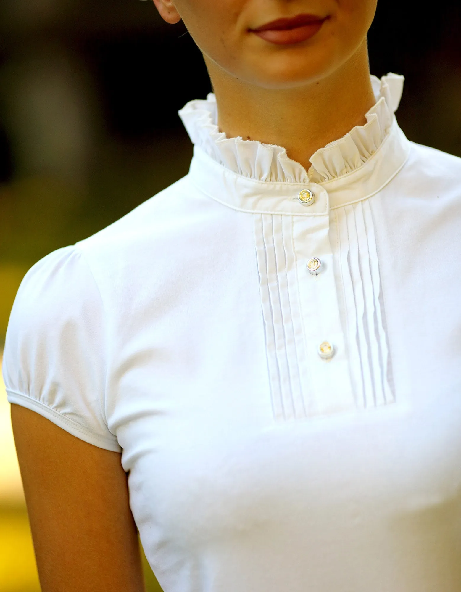 Cara Ladies Ruffle Neck Equestrian Competition Show Shirt