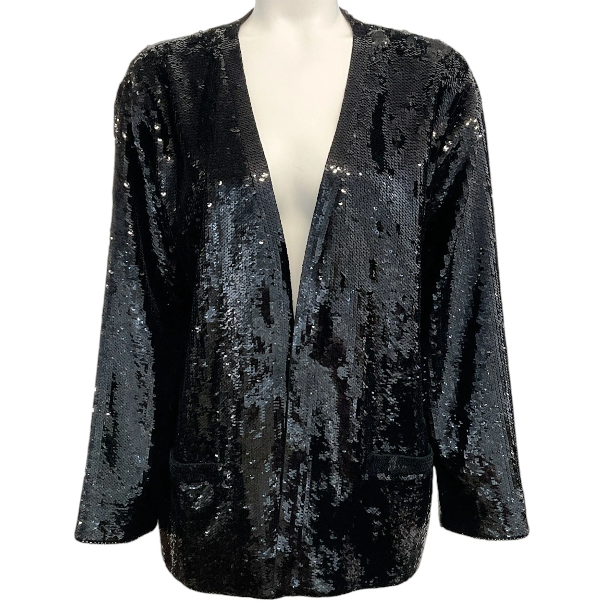 Celine Black Sequin Open Evening Jacket
