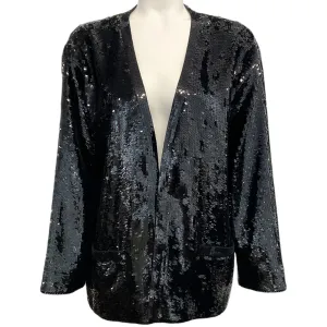 Celine Black Sequin Open Evening Jacket