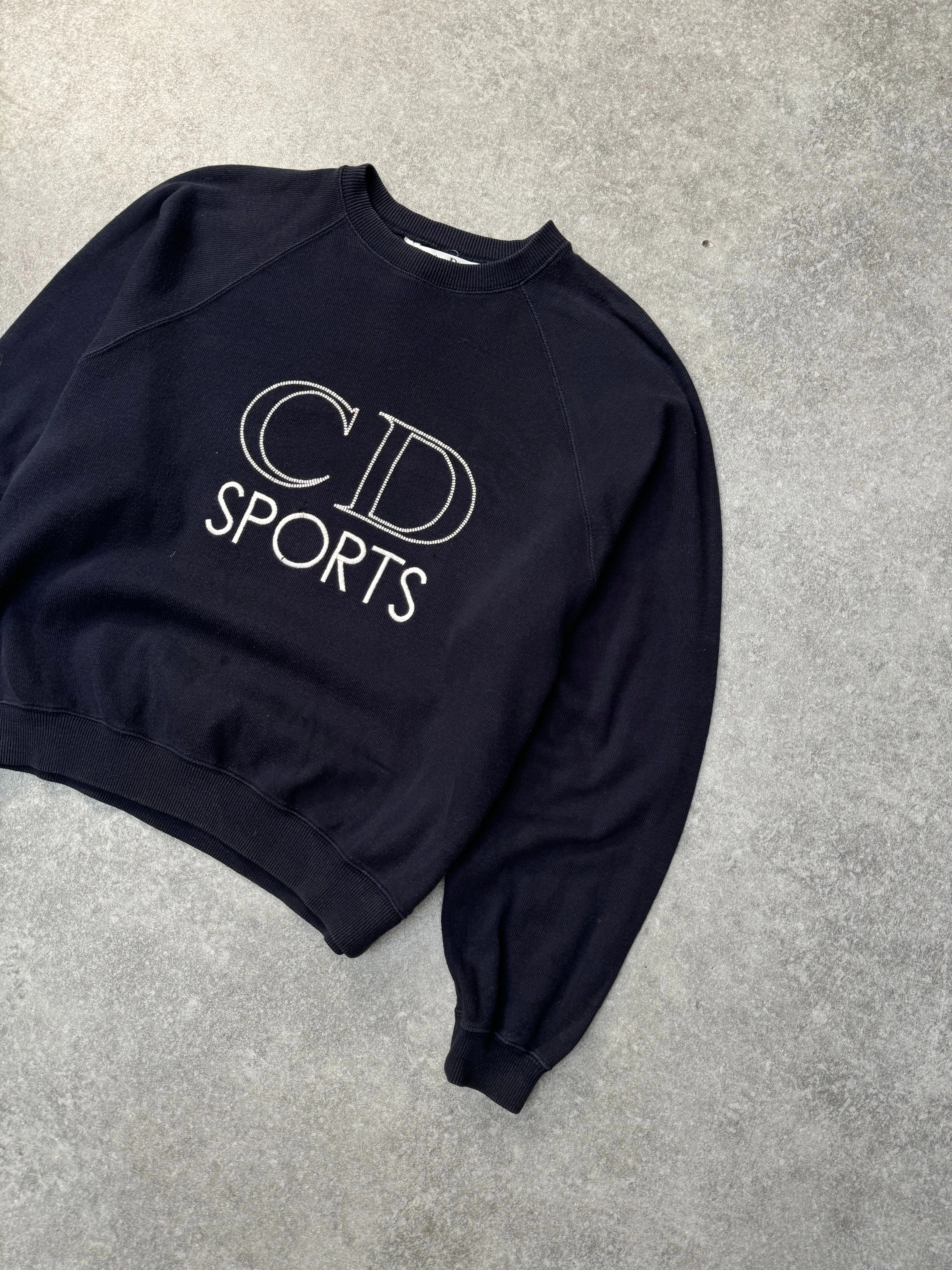 Christian Dior Sports Embroidered Logo Navy Knitted Sweater