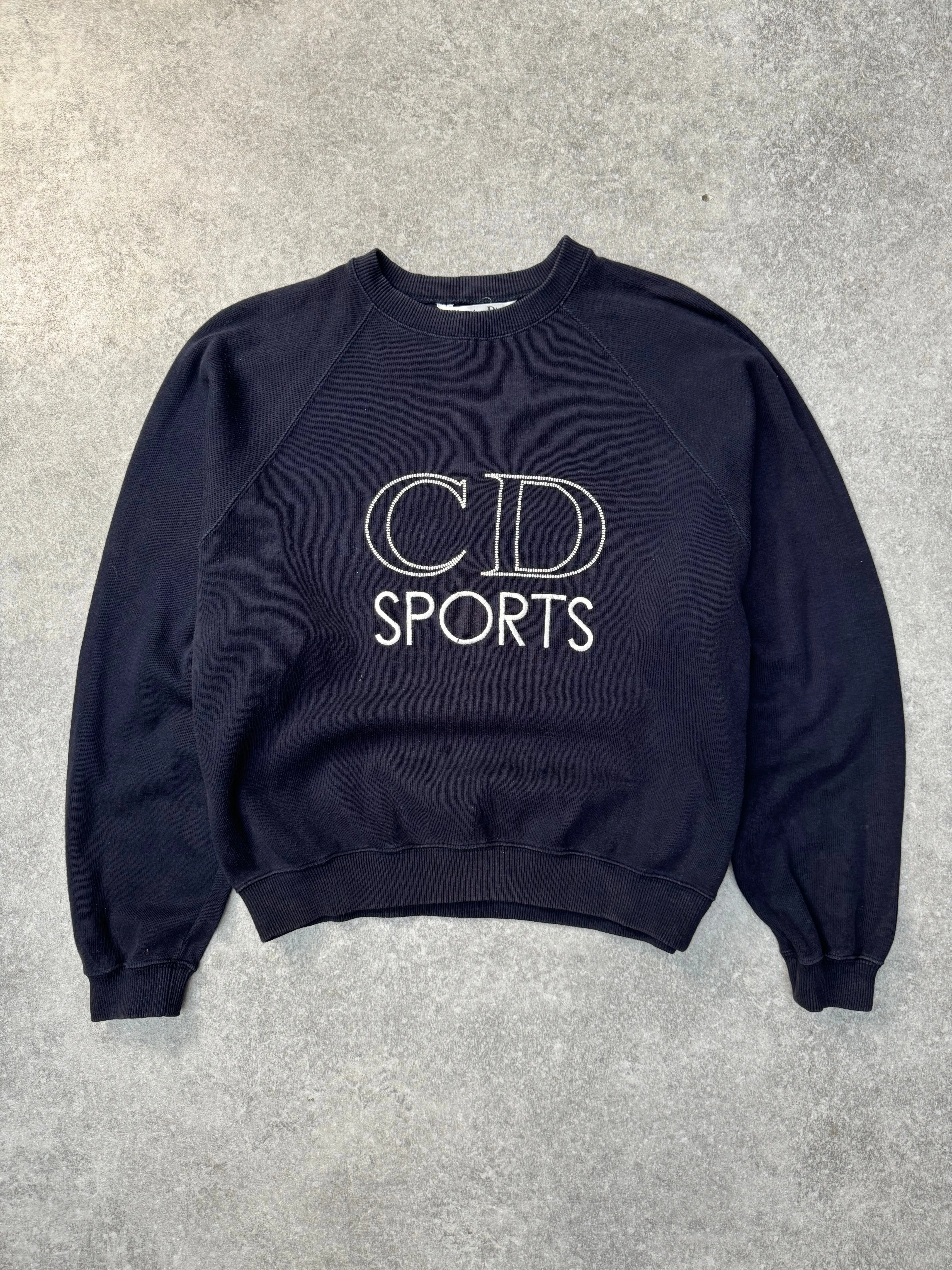 Christian Dior Sports Embroidered Logo Navy Knitted Sweater