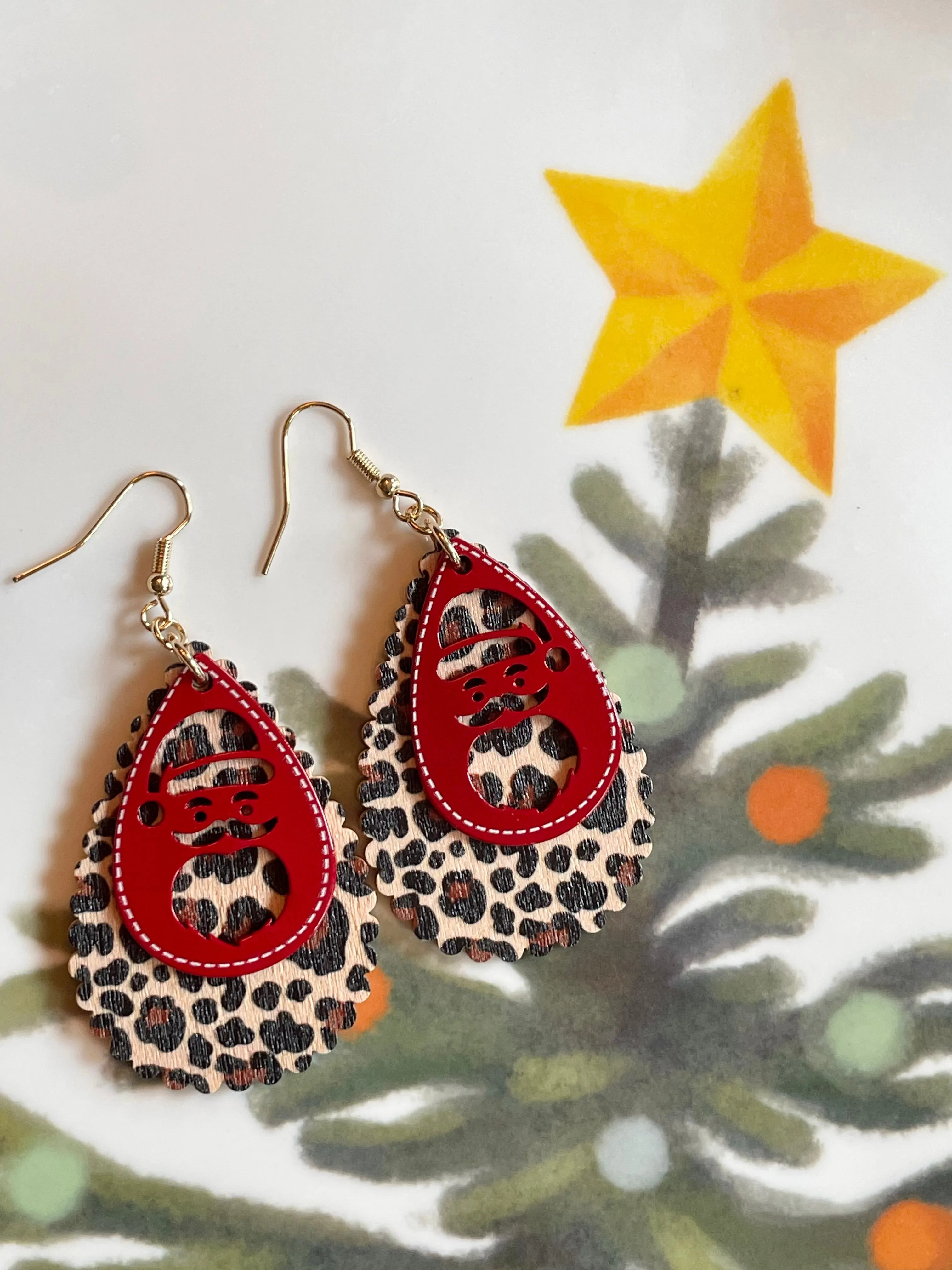 Christmas Cutout Layered Teardrop Earrings