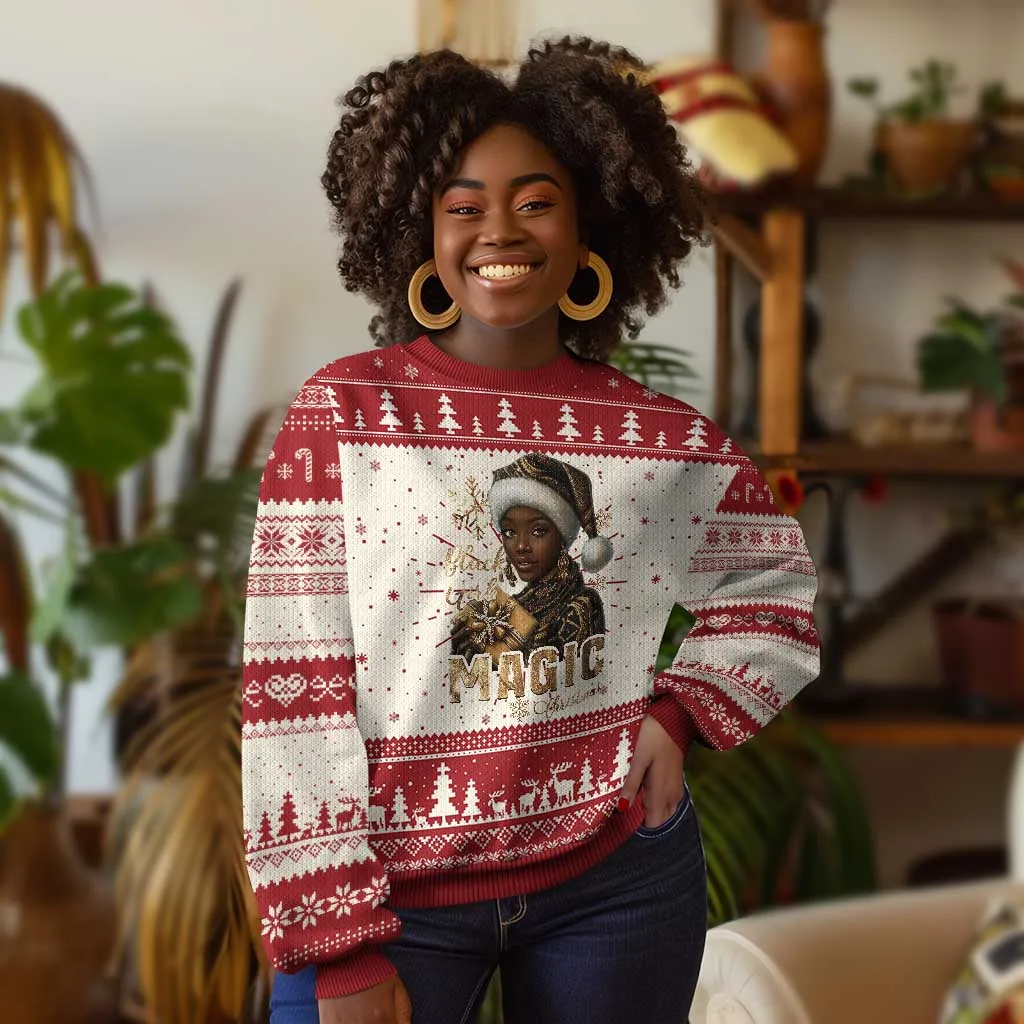 Christmas Melanin Black Girl Magic Ugly Christmas Sweater TS09