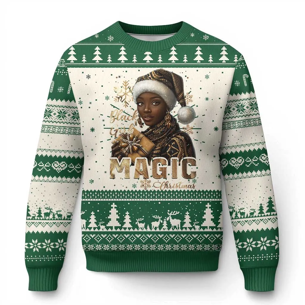 Christmas Melanin Black Girl Magic Ugly Christmas Sweater TS09