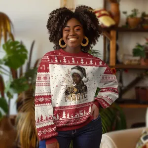 Christmas Melanin Black Girl Magic Ugly Christmas Sweater TS09