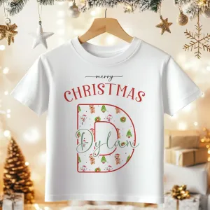 Christmas Theme Personalised Toddler & Kids T Shirt
