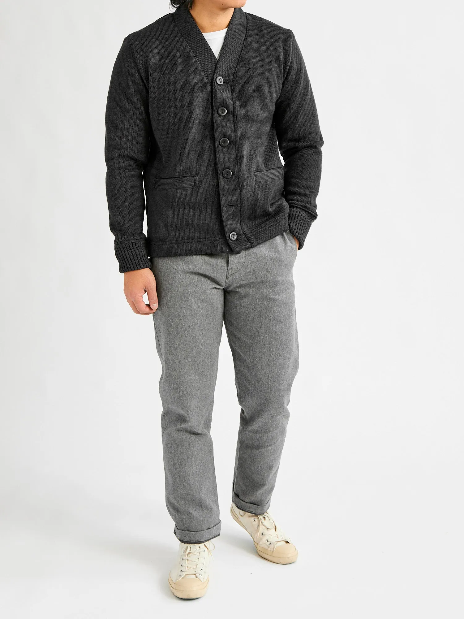 Classic Cardigan in Dark Charcoal