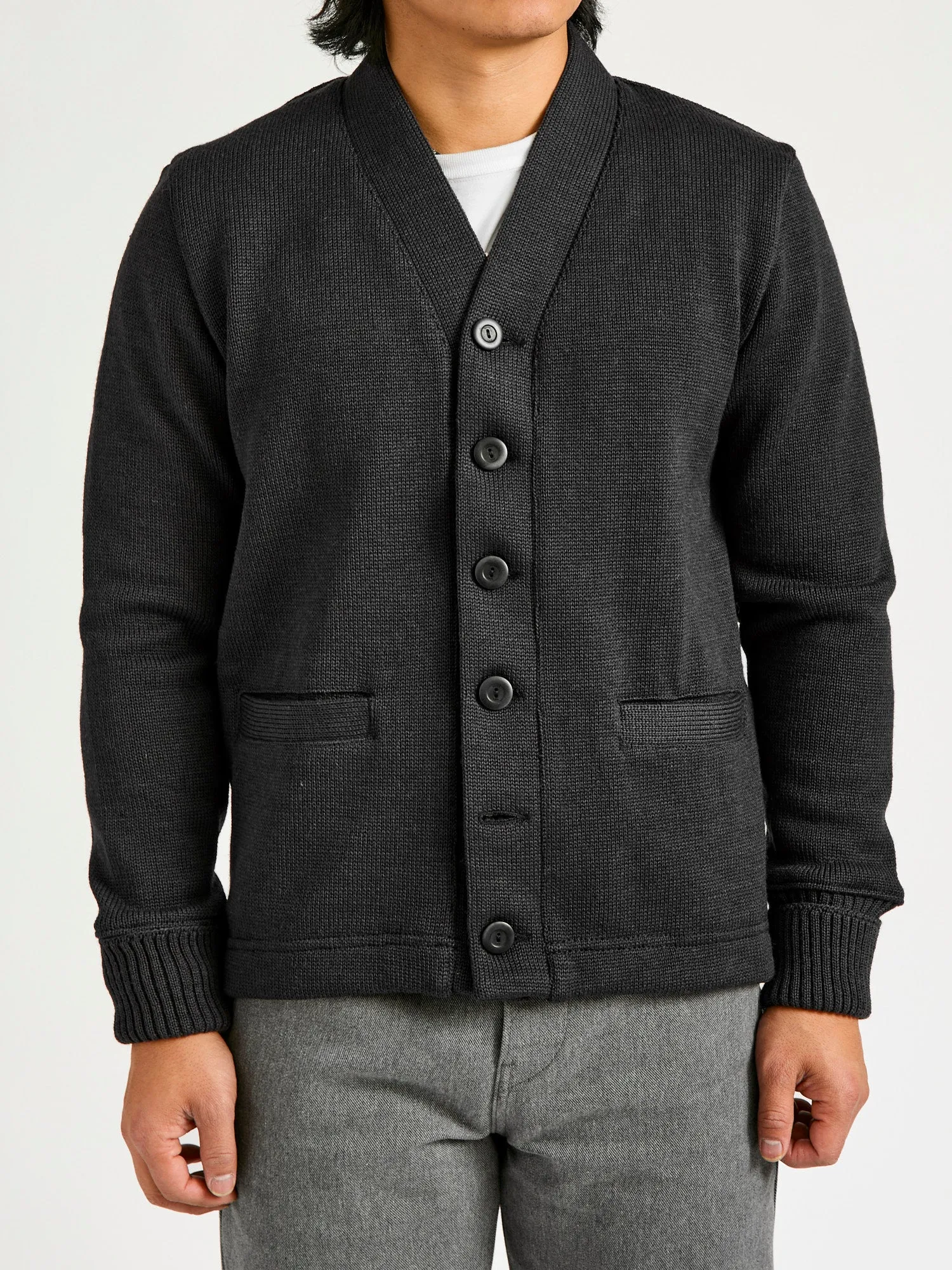 Classic Cardigan in Dark Charcoal
