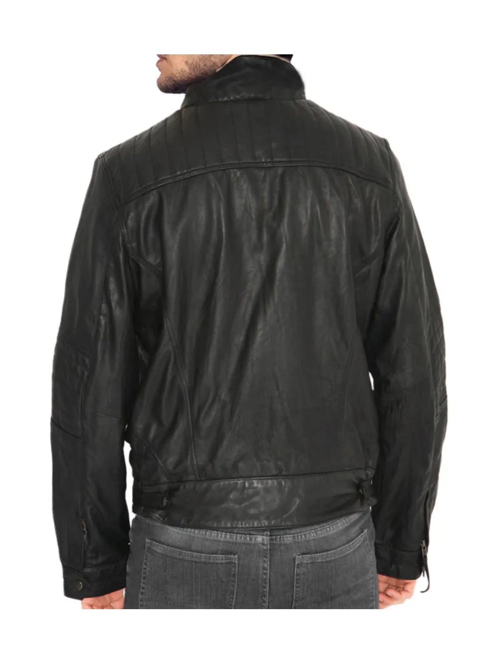 Classic Metro Genuine Leather Biker Jacket for Men