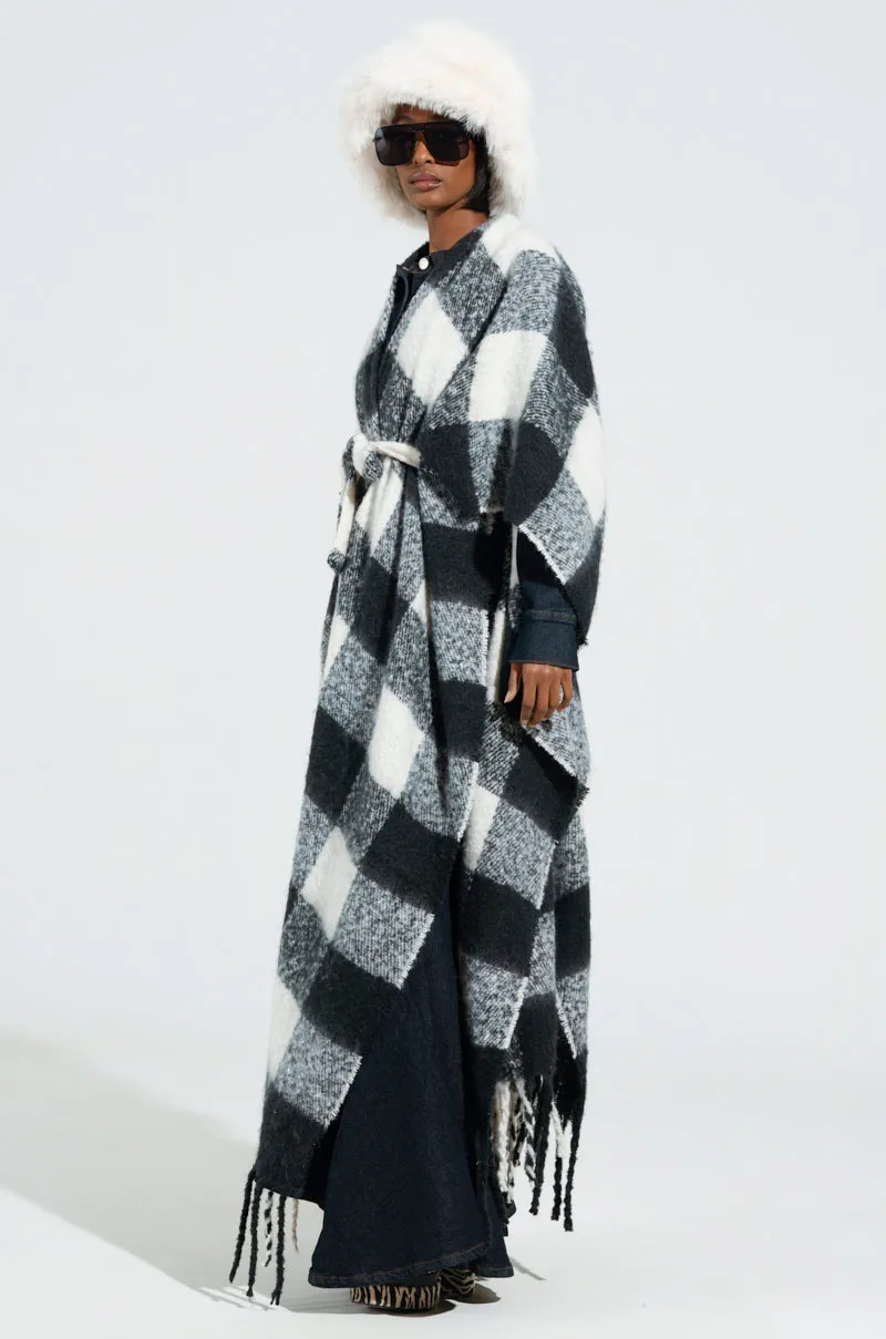 CLASSY PLAID PONCHO