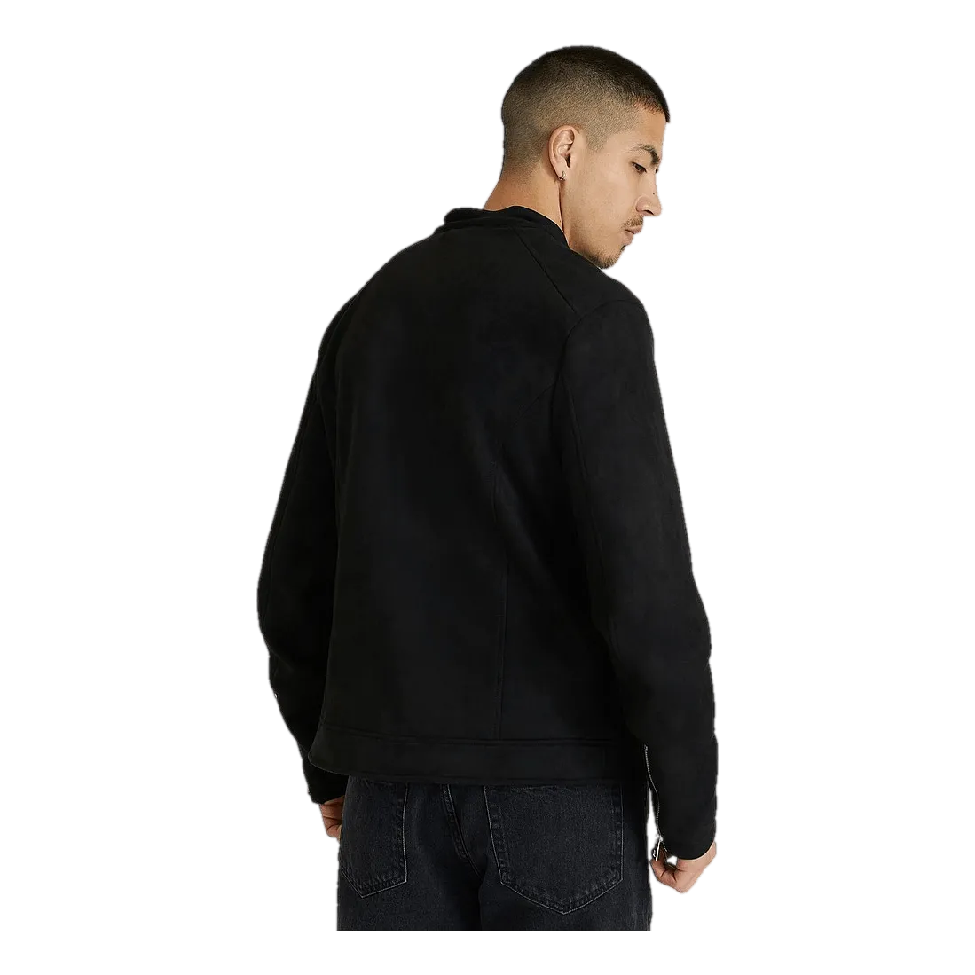 Clean Fake Suede Racer Black