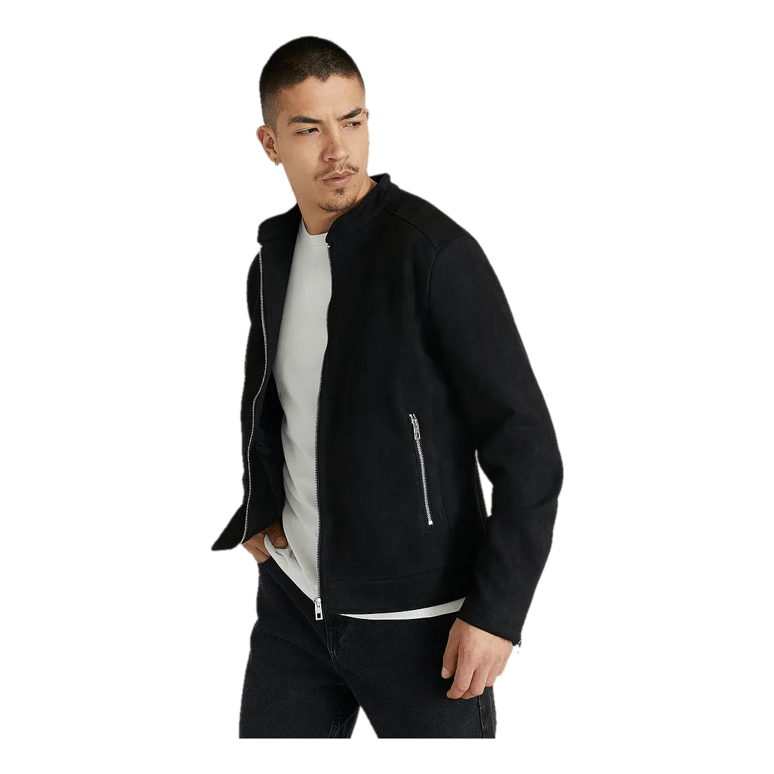 Clean Fake Suede Racer Black