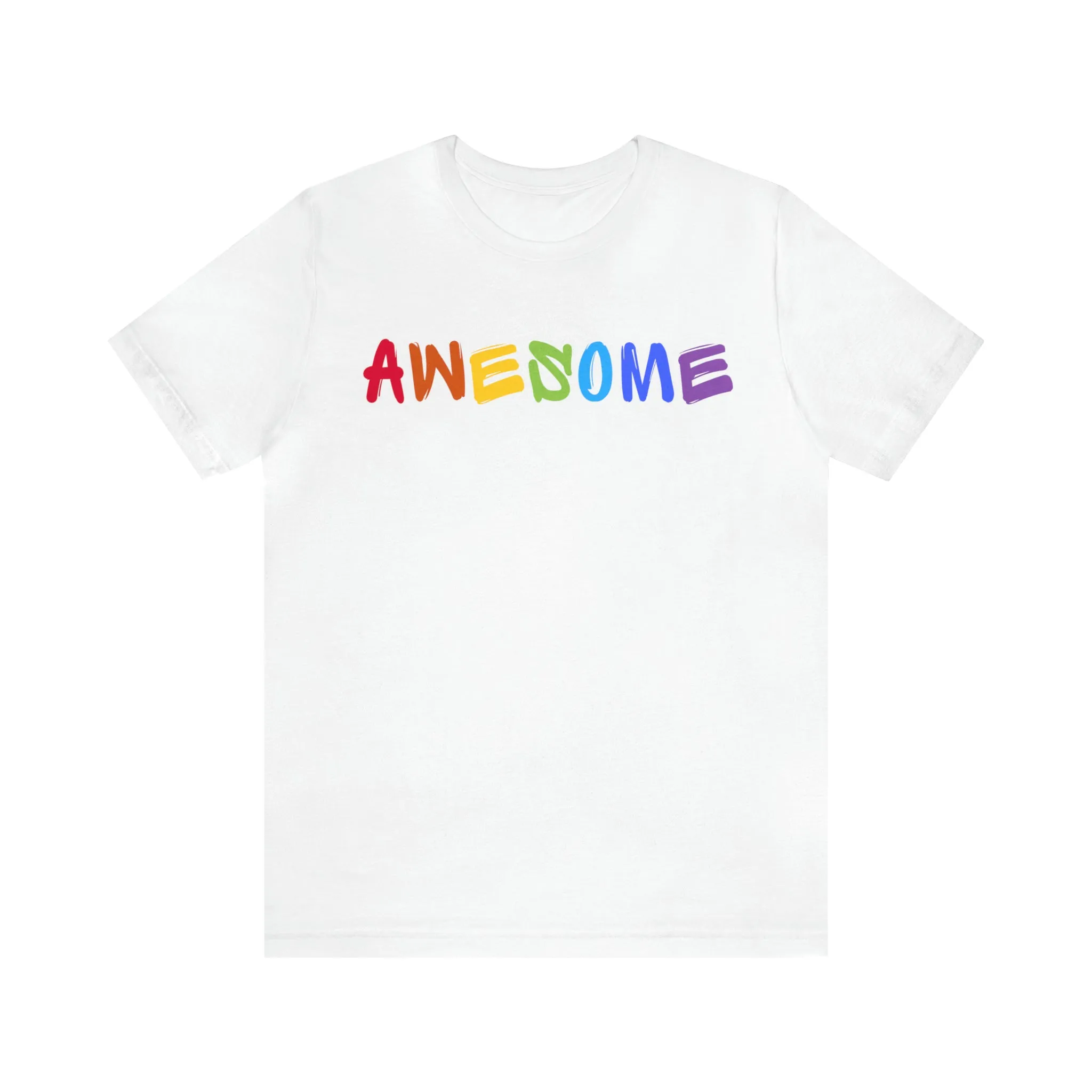 Colorful Text Awesome Short Sleeve T-Shirt