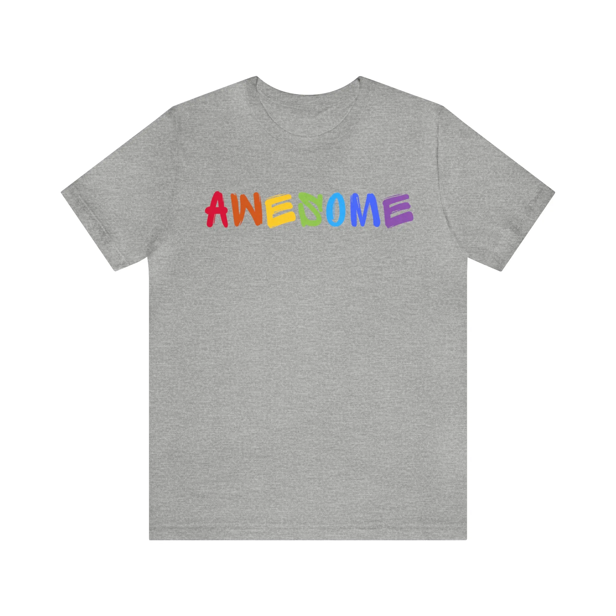 Colorful Text Awesome Short Sleeve T-Shirt