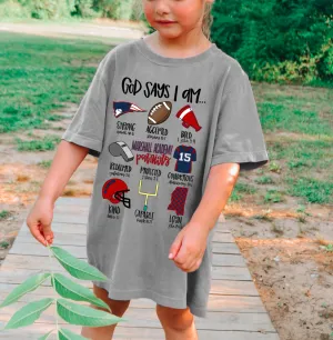 Comfort Colors God Says I am A Marshall Academy Patriot Unisex Shirt / Youth and Adult Sizes