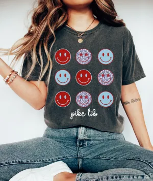 Comfort Colors Pike Lib Smiley Unisex Shirt / Youth and Adult Sizes/ Pike Liberal Arts School Shirt/ PLAS