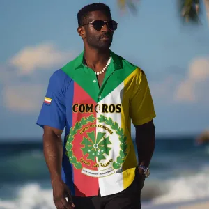 Comoros Coat Of Arms Flag Style Hawaiian Shirt LT15