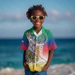 Comoros Kid Hawaiian Shirt Mongoose Lemur With Ylang Ylang LT15