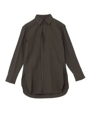 COTTON LINEN UNTWIST LAWN DOUBLE COLLAR SHIRT