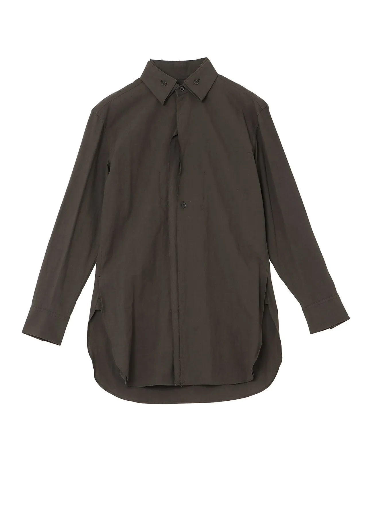 COTTON LINEN UNTWIST LAWN DOUBLE COLLAR SHIRT