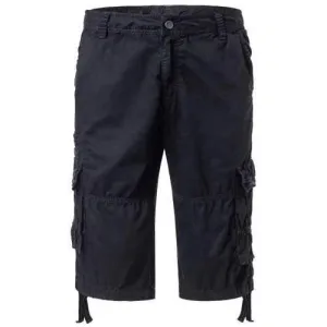 Cotton Solid Color Multi-Pockets Design Zipper Fly Straight Leg Shorts - Black 38
