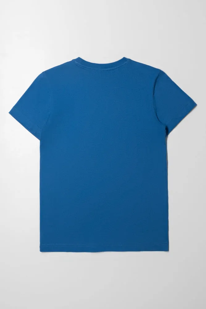 Crew Neck Short Sleeve T-Shirt Blue