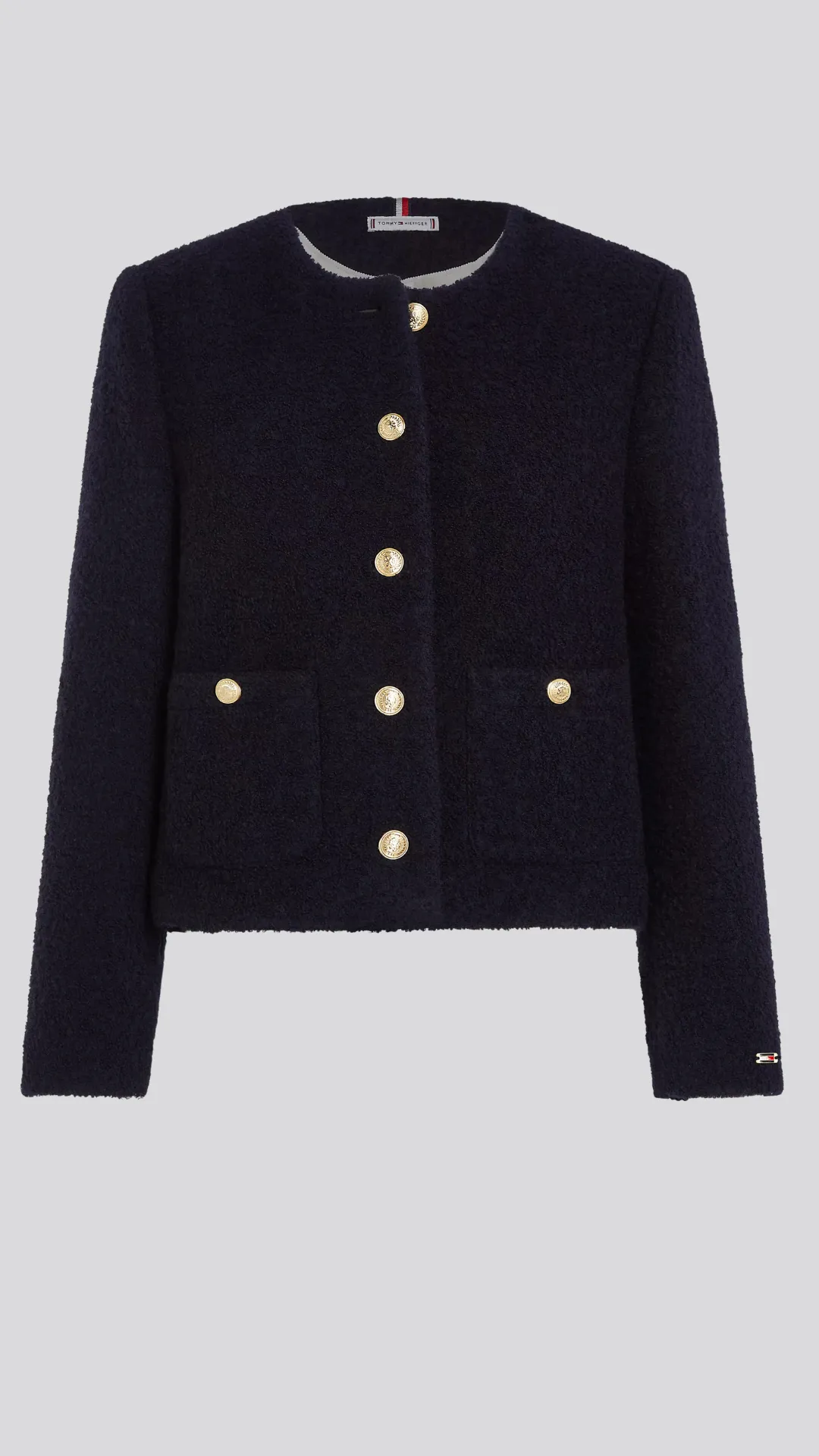 Cropped Boucle Gold Button Jacket