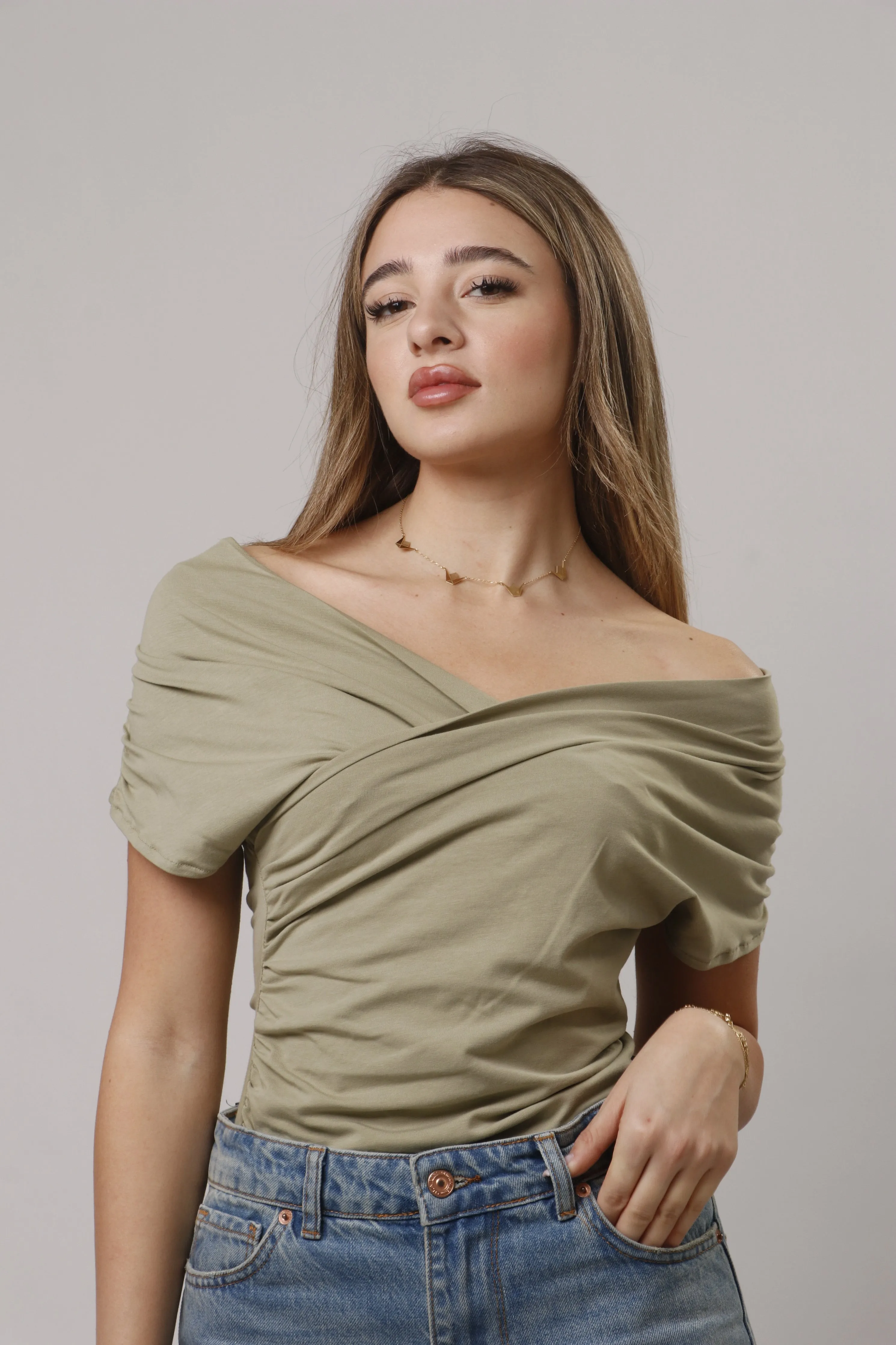 Cross v neck shirt