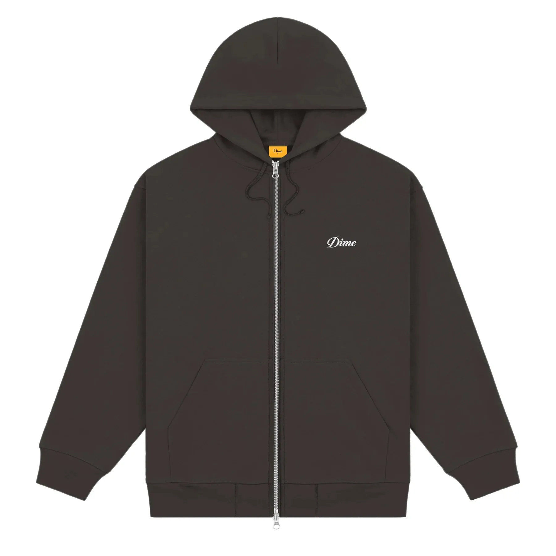 Cursive Small Logo Zip Hoodie Black