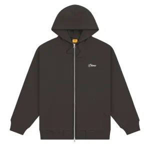 Cursive Small Logo Zip Hoodie Black