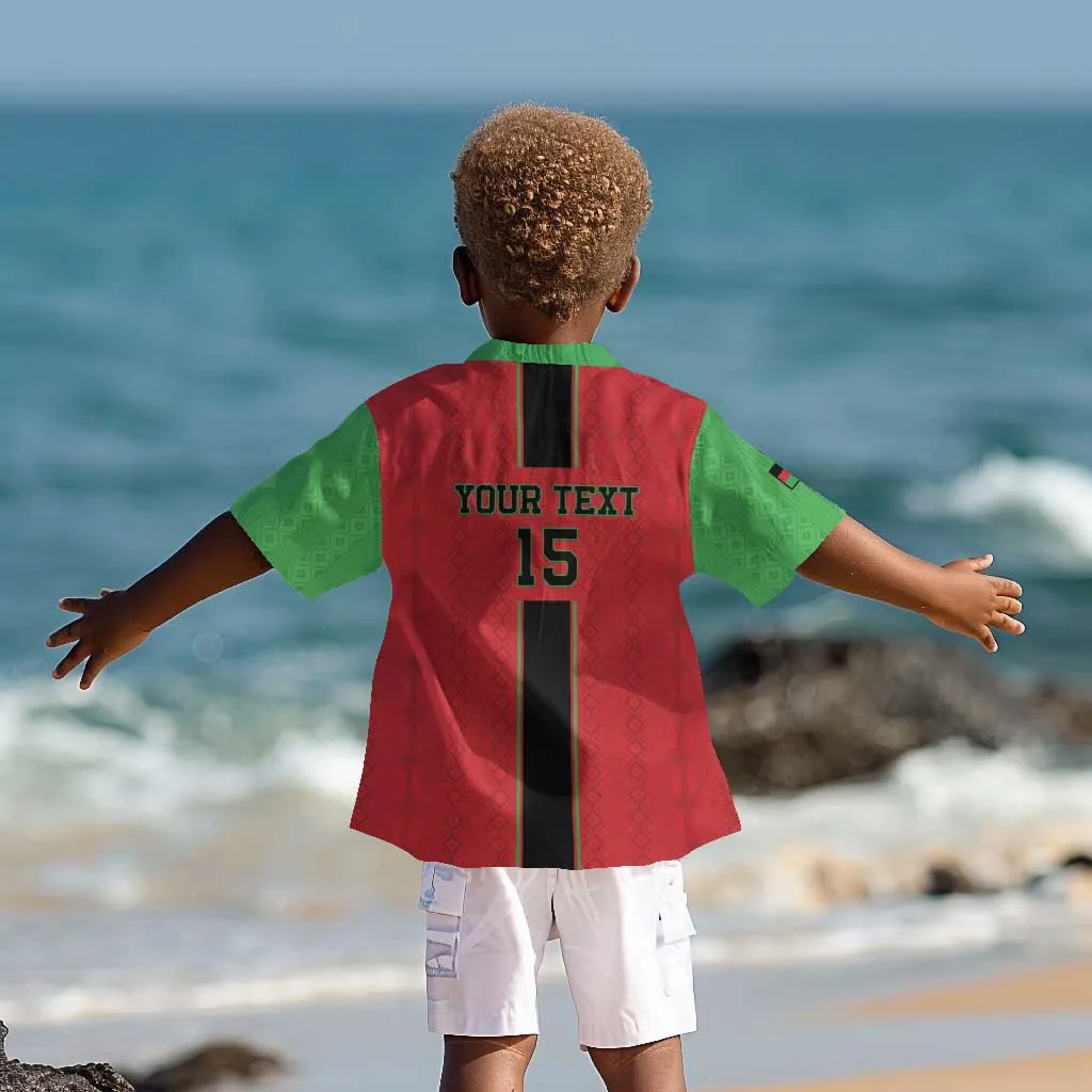 Custom Afro Malawi Football Kid Hawaiian Shirt Go Champions - African Pattern LT15