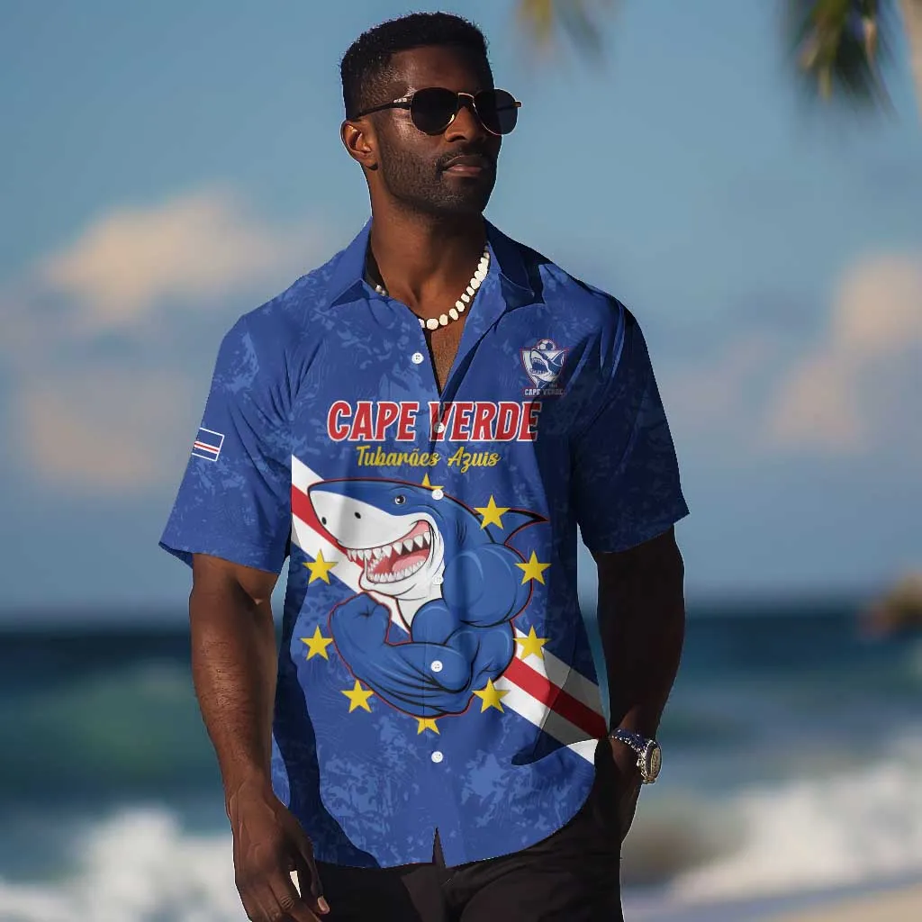 Custom Cabo Verde Football Hawaiian Shirt Go Tubaroes Azuis LT15