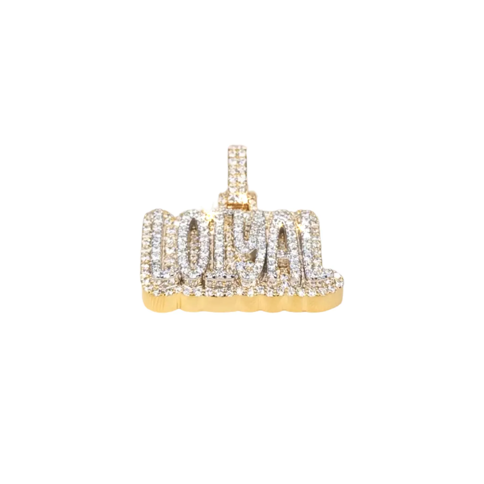 Custom Double Layered Name Pendant with Natural Diamonds