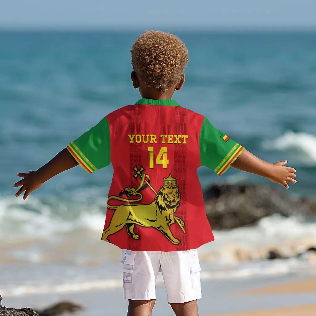 Custom Ethiopia Football Kid Hawaiian Shirt 2024 Go Champions Walia Ibex LT14
