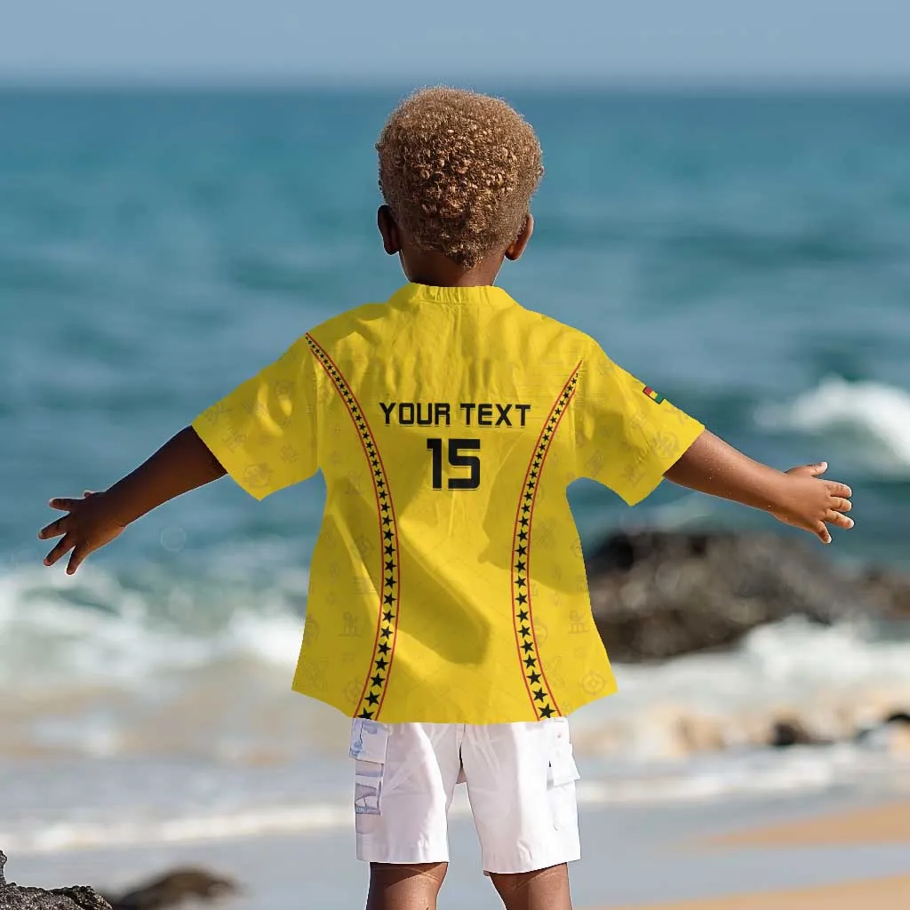 Custom Ghana Football Kid Hawaiian Shirt Mix Adinkra Pattern LT15