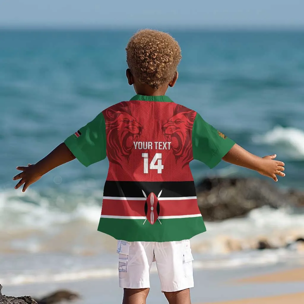 Custom Kenya Football Kid Hawaiian Shirt Go Harambee Stars African Pattern LT14