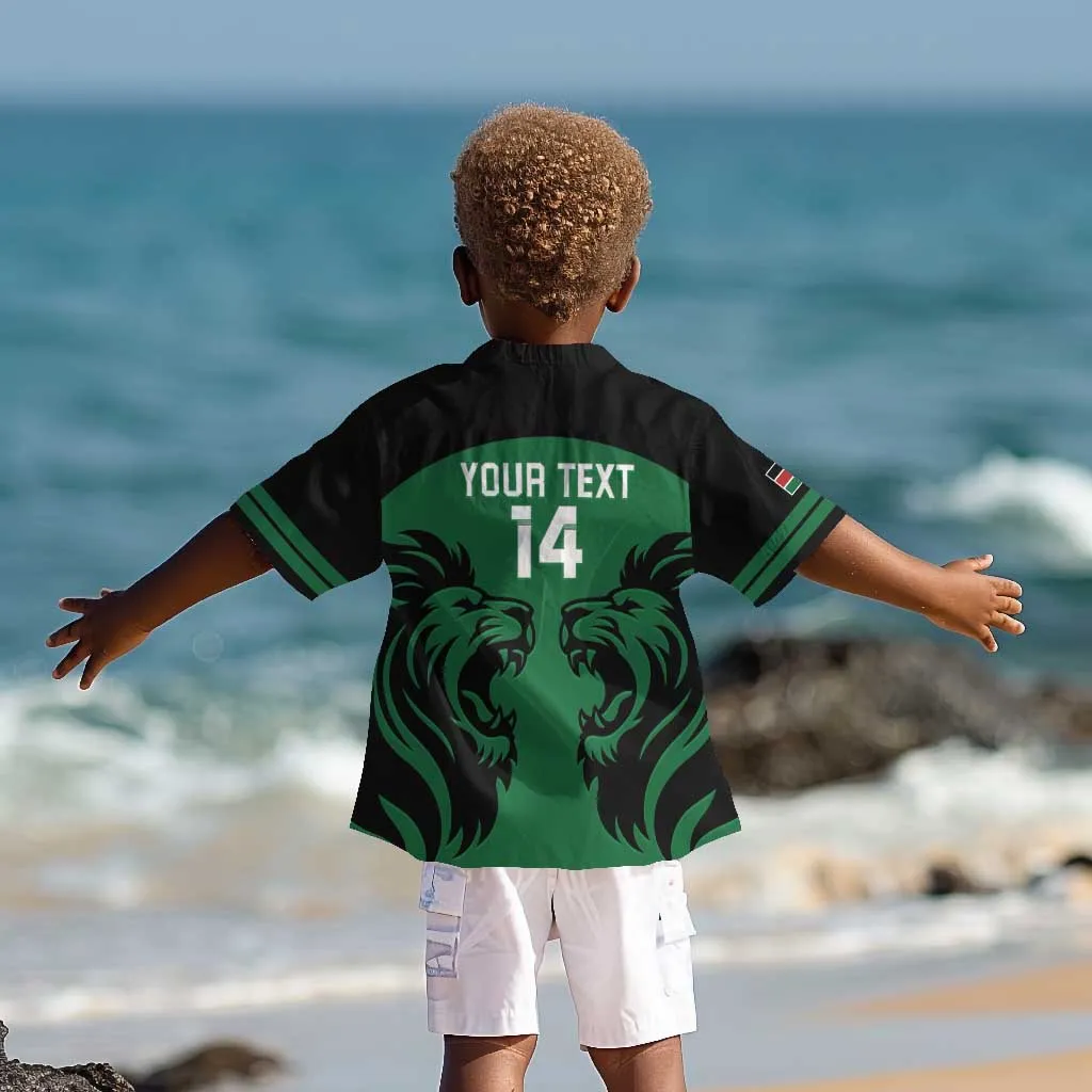 Custom Kenya Rugby Kid Hawaiian Shirt 2024 Go Champions Simbas - Green LT14