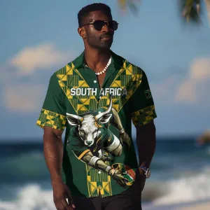 Custom South Africa 2024 Rugby Hawaiian Shirt Go Springboks Protea Pattern LT01