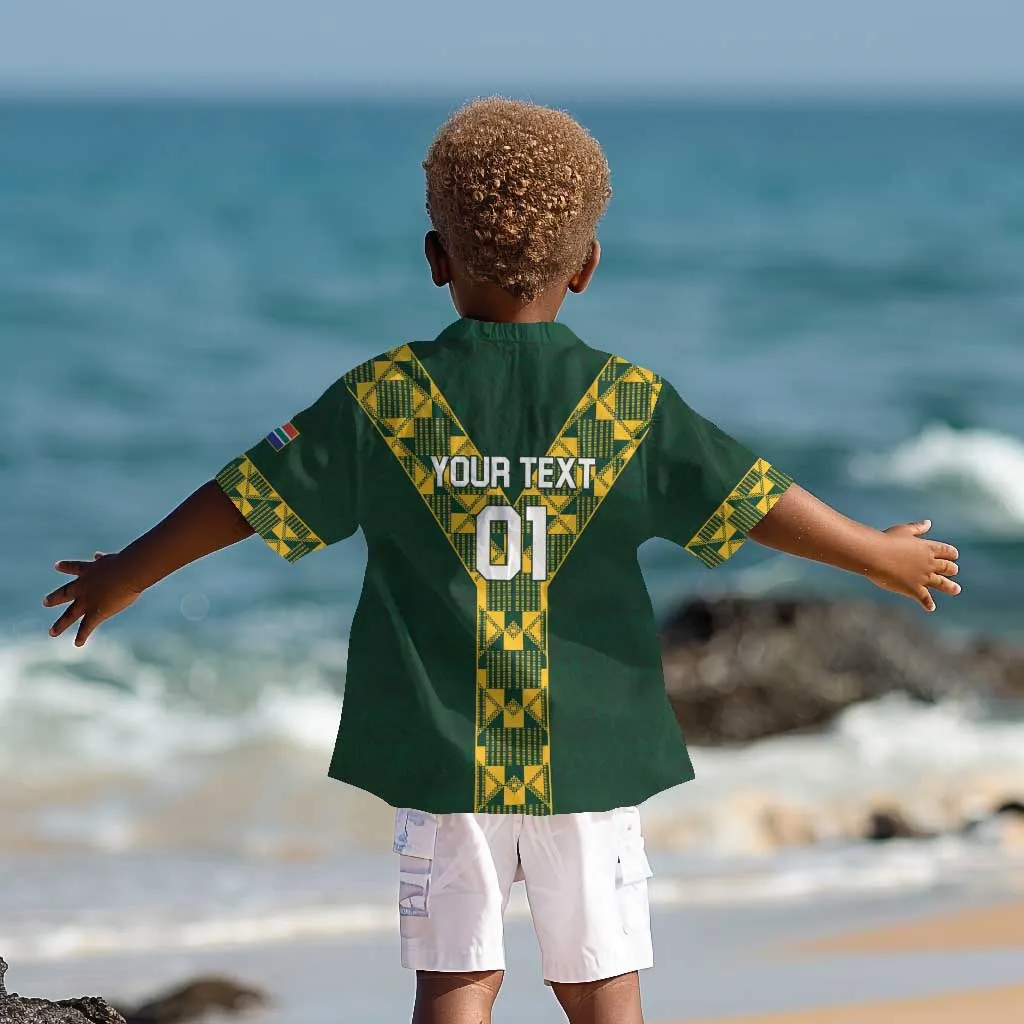 Custom South Africa 2024 Rugby Kid Hawaiian Shirt Go Springboks Protea Pattern LT01