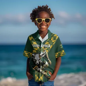 Custom South Africa 2024 Rugby Kid Hawaiian Shirt Go Springboks Protea Pattern LT01