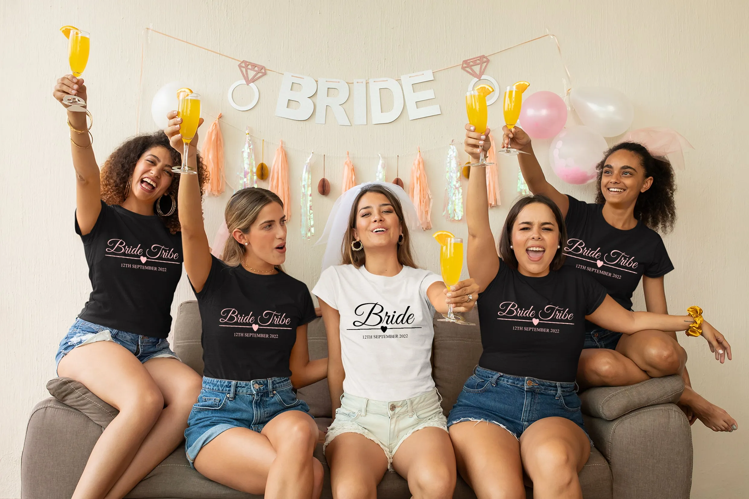 Cute Personalised Hen Party Bride Squad T Shirt